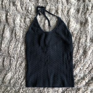 Cable knit halter top